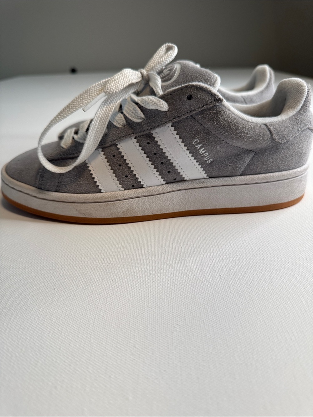 adidas Kids' Campus Suede Sneakers in Gray and White